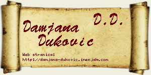 Damjana Duković vizit kartica